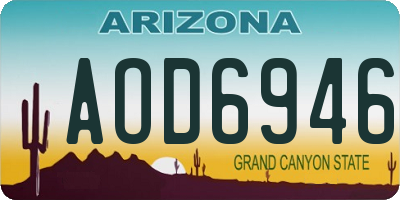 AZ license plate AOD6946