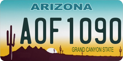 AZ license plate AOF1090