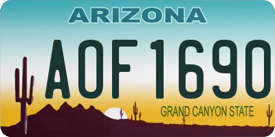 AZ license plate AOF1690