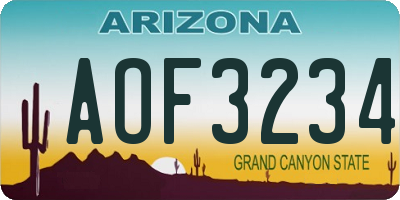 AZ license plate AOF3234