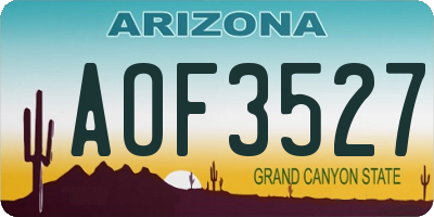 AZ license plate AOF3527
