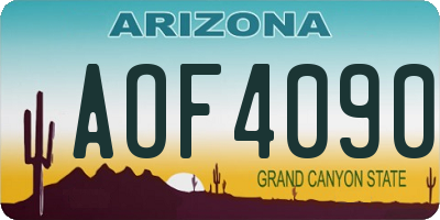 AZ license plate AOF4090