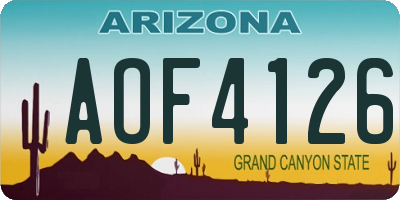AZ license plate AOF4126