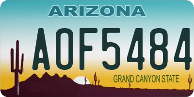 AZ license plate AOF5484