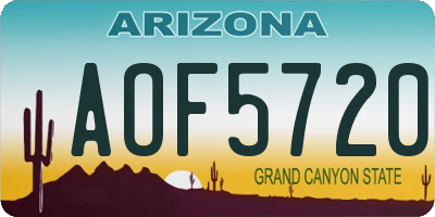 AZ license plate AOF5720