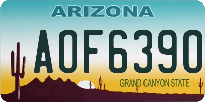 AZ license plate AOF6390