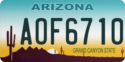 AZ license plate AOF6710