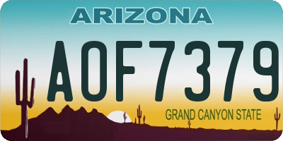 AZ license plate AOF7379
