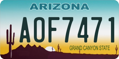 AZ license plate AOF7471