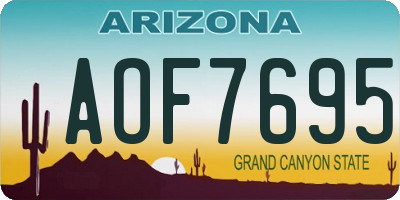 AZ license plate AOF7695