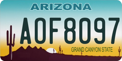 AZ license plate AOF8097
