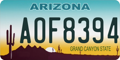 AZ license plate AOF8394