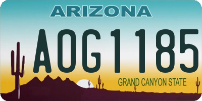 AZ license plate AOG1185
