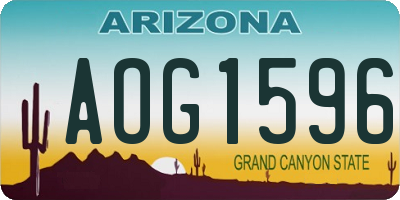 AZ license plate AOG1596