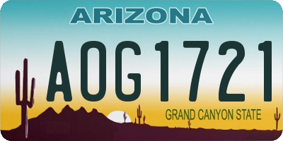 AZ license plate AOG1721