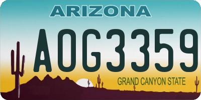 AZ license plate AOG3359
