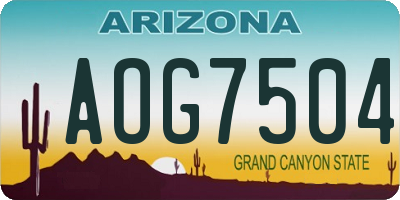 AZ license plate AOG7504