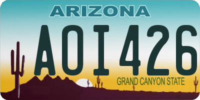 AZ license plate AOI426