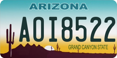 AZ license plate AOI8522