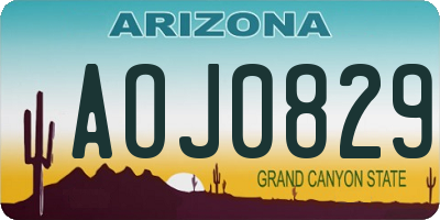 AZ license plate AOJ0829