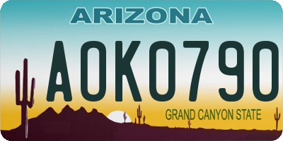 AZ license plate AOK0790