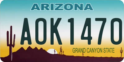 AZ license plate AOK1470
