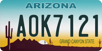 AZ license plate AOK7121