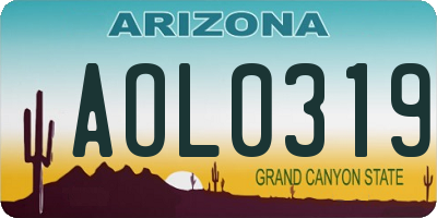 AZ license plate AOL0319