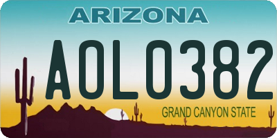 AZ license plate AOL0382