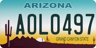 AZ license plate AOL0497