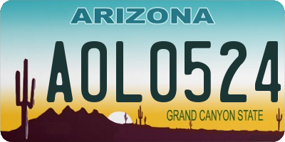 AZ license plate AOL0524