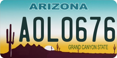 AZ license plate AOL0676