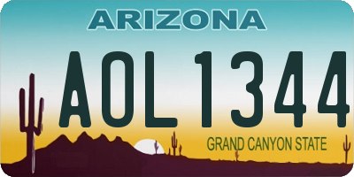 AZ license plate AOL1344