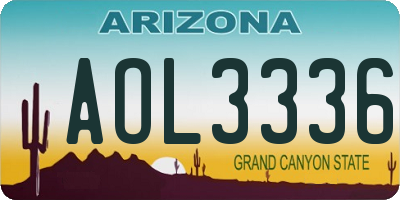 AZ license plate AOL3336