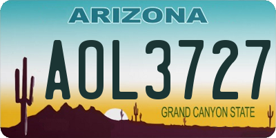 AZ license plate AOL3727