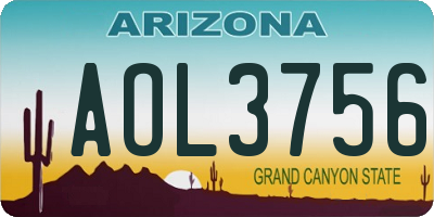 AZ license plate AOL3756
