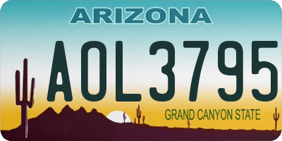 AZ license plate AOL3795