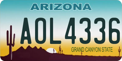 AZ license plate AOL4336
