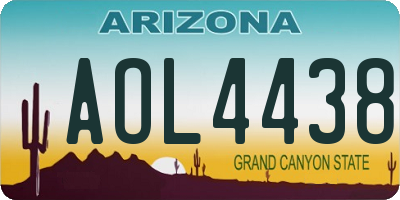 AZ license plate AOL4438