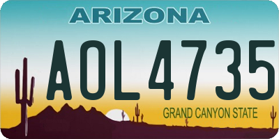 AZ license plate AOL4735