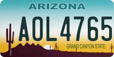 AZ license plate AOL4765