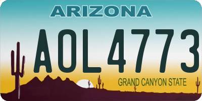 AZ license plate AOL4773