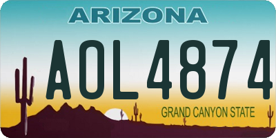 AZ license plate AOL4874