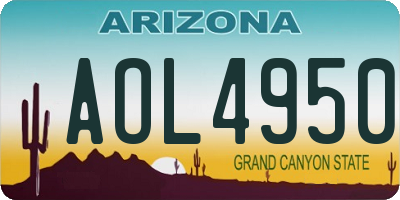 AZ license plate AOL4950