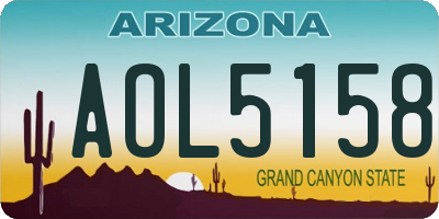 AZ license plate AOL5158