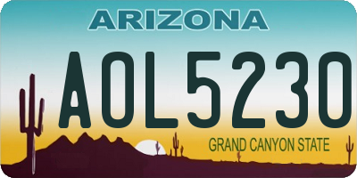 AZ license plate AOL5230