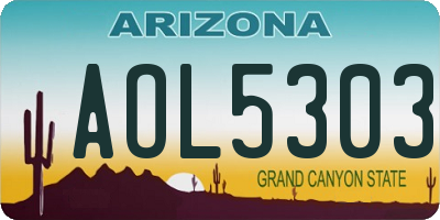 AZ license plate AOL5303
