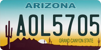 AZ license plate AOL5705