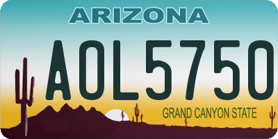 AZ license plate AOL5750