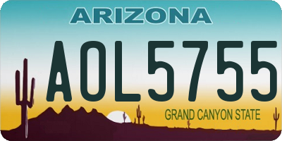 AZ license plate AOL5755